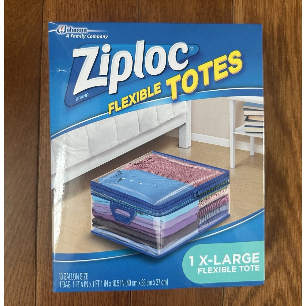 Ziploc XL X-Large Flexible Storage Tote 10 Gallon Clear Plastic Brand‎ New